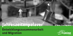 Palaver zu «Entwicklungszusammenarbeit und Migration» Flyer Jahreszeitenpalaver Frühling